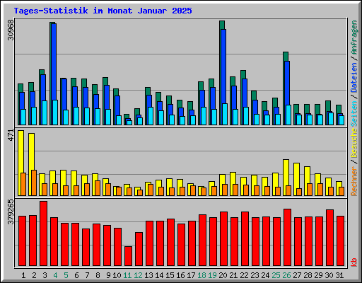 Tages-Statistik im Monat Januar 2025