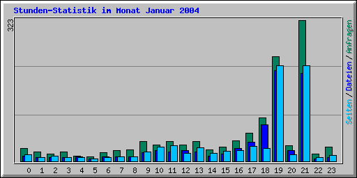 Stunden-Statistik im Monat Januar 2004