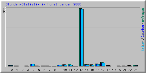 Stunden-Statistik im Monat Januar 2008