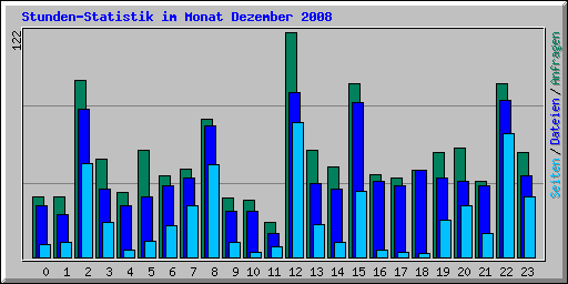 Stunden-Statistik im Monat Dezember 2008