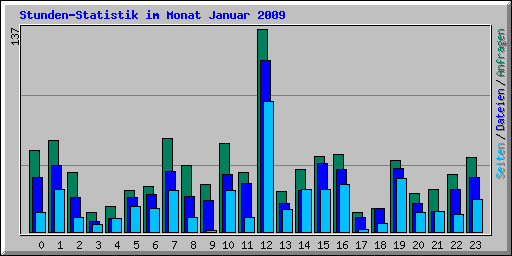 Stunden-Statistik im Monat Januar 2009