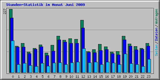 Stunden-Statistik im Monat Juni 2009