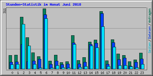 Stunden-Statistik im Monat Juni 2018