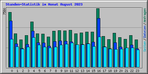 Stunden-Statistik im Monat August 2023