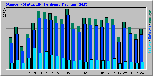 Stunden-Statistik im Monat Februar 2025